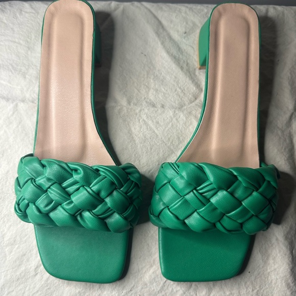 Shoes - Emerald Green Braided Sandals
